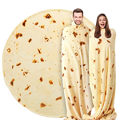 Burrito Tortilla Blanket - Cozy Flannel Food Throw Blanket