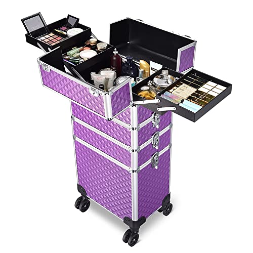 BYOOTIQUE 4 in 1 Rolling Makeup Train Case