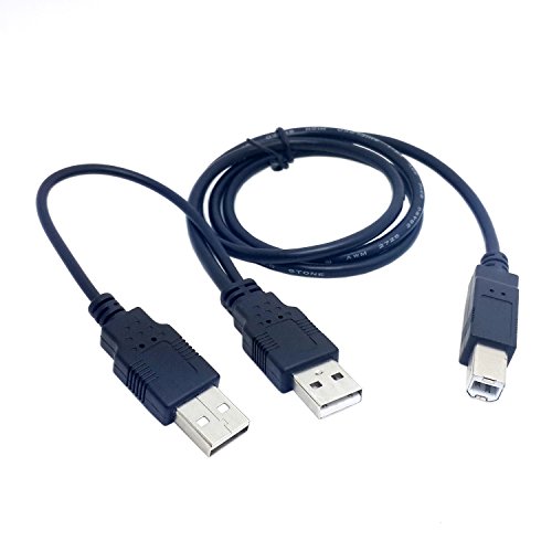 cablecc Dual USB 2.0 Male to Standard B Male Y Cable
