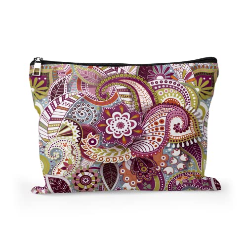 Cafl Paisley Swirl Flower Makeup Bag