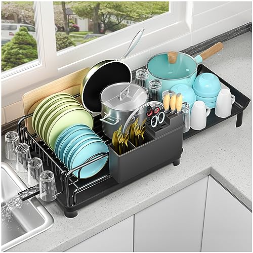 caktraie Dish Drying Rack - Versatile and Expandable Kitchen Organizer