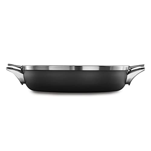 Calphalon Premier Space Saving 12 Inch Everyday Pan with Lid, Hard Anodized Nonstick Cookware, MineralShield Technology, Dishwasher and Oven Safe