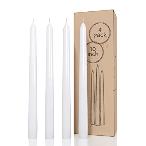 CANDWAX White Taper Candles - Set of 4