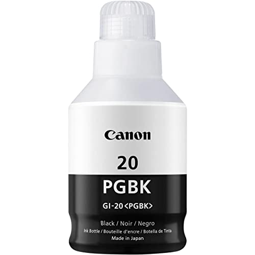 Canon GI-20 PGBK Ink Bottle, Compatible to PIXMA G6020 and G5020 MegaTank Printers