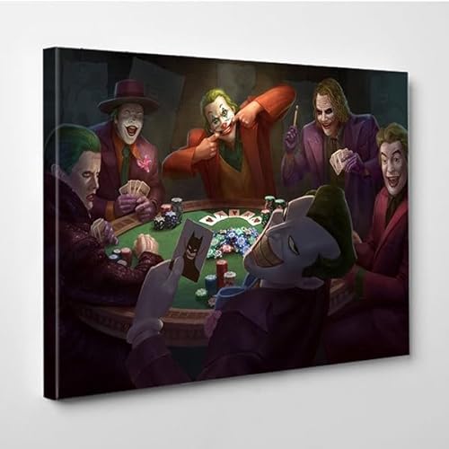 Canvas Bubble Jokers Playing Poker Canvas Ready to Hang Wall Art