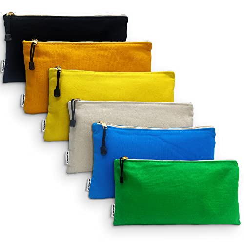 Canvas Tool Bag Zipper Pouch - 6 Pack