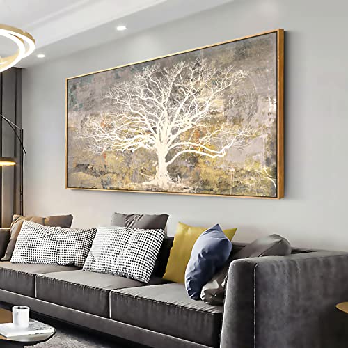 Canvas Wall Art - Modern Abstract Tree Print for Living Room Decoration
