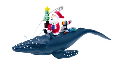 Cape Shore Santa Riding Humpback Whale Ornament