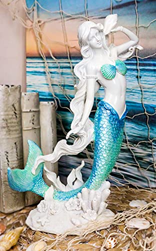 Capiz Blue Tailed Mermaid Ariel Statue