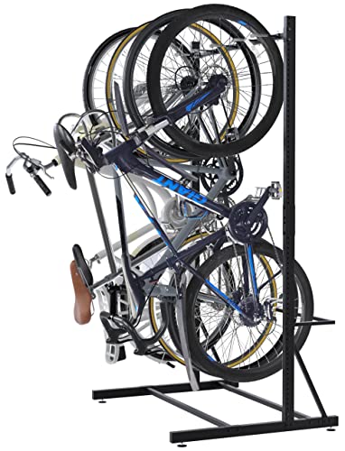 Caprihom Freestanding Bike Rack - Vertical Floor Stand for 5 Bikes