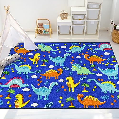 Capslpad Blue Dinosaur Kids Play Rugs