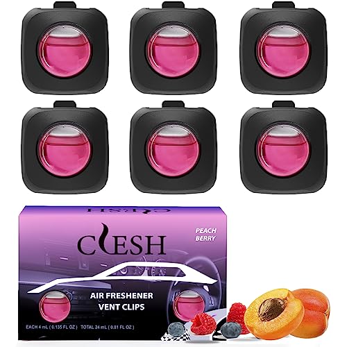 Car Air Fresheners Vent Clips, Peach Berry, 6-Pack