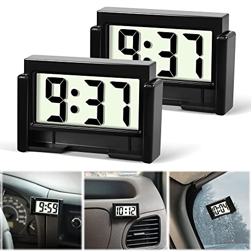 Car Dashboard Digital Clock - Mini Automotive Stick On Watch