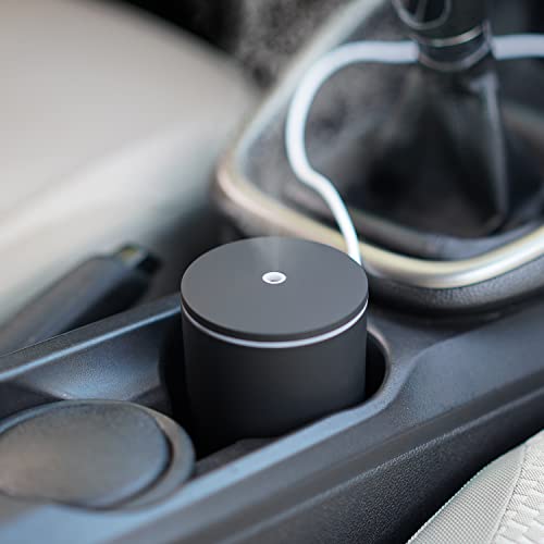 Car Diffuser, USB Essential Oil Diffuser Ultrasonic Car Humidifier Aromatherapy Diffusers with Intermittent/Continuous Mist for Office Travel Home Vehicle (Black)