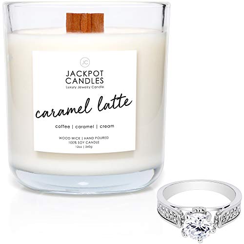 Caramel Coffee Latte Candle with Surprise Jewelry