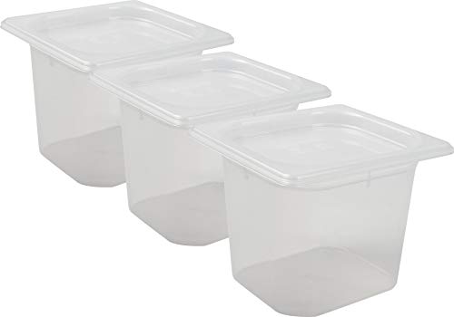 Carlisle FoodService Products MP16RD Mod Pans 1/6 Food Pan with Lid, Retail Pack, 2 Quart (Pack of 3)