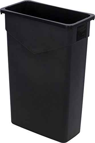 Carlisle Trimline Rectangle Waste Container Trash Can 23 Gallon Black 31HE6V G0LL 