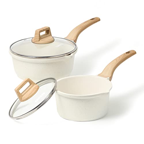 CAROTE 1.5Qt & 2.4Qt Sauce Pan Set with Lid