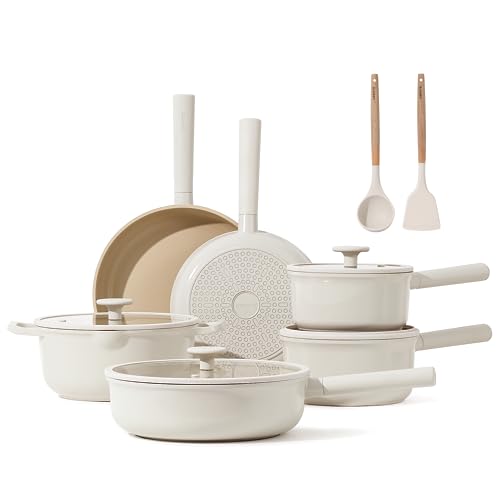 SENSARTE 9 Piece Pots and Pans Set, Nonstick Detachable Handle Cookware,  Induction Kitchen Cookware Set with Removable Handle, Healthy Non Stick RV