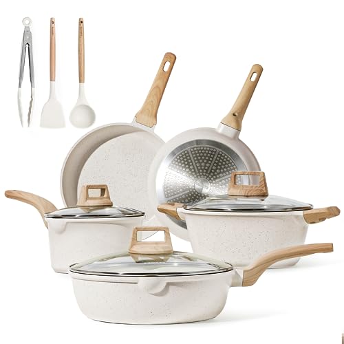 Redchef 5 Piece Nonstick Ceramic Pots and Pans Set With Removable
