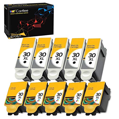 Cartlee Set of 10 Compatible Ink Cartridges for Kodak Hero 3.1, Hero 5.1, ESP 3.2