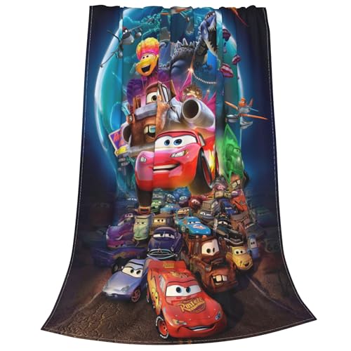 Cartoon Car Blanket Warm Ultra Soft Cars Throw Blanket for Living Room Bedroom Bed Sofa All Seasons for Kids Boys and Girls 50"x40"