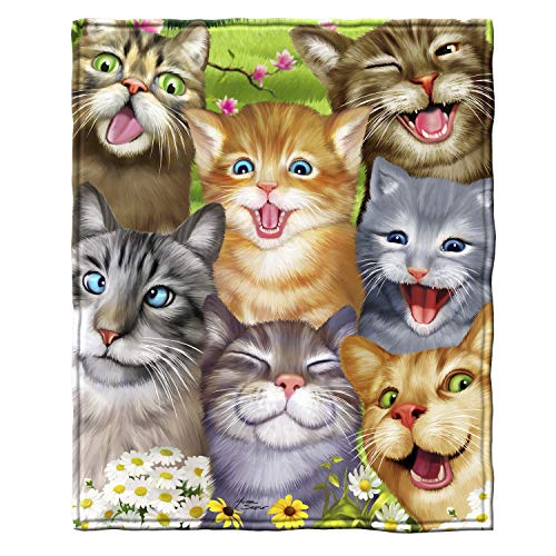 Cartoon Selfie Cat Fleece Blanket