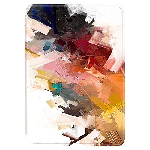 Case for Kindle 2016 8th Generation Leather Flip Silicone Cover Oil Painting Ink Abstract Flower Pattern PU + TPU Protective Case Kindle Basic 2 Edition Auto Wake Up or Sleep Shell