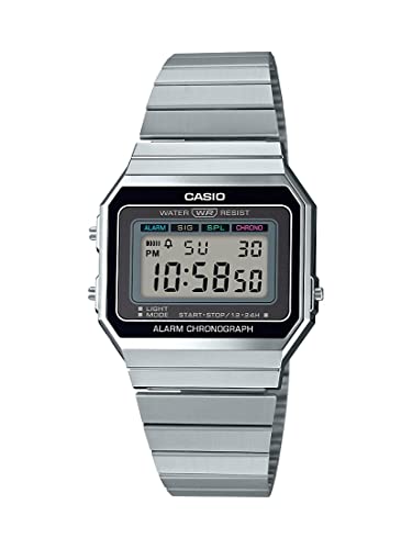 Casio A700W-1ACF Digital Display Quartz Silver Watch