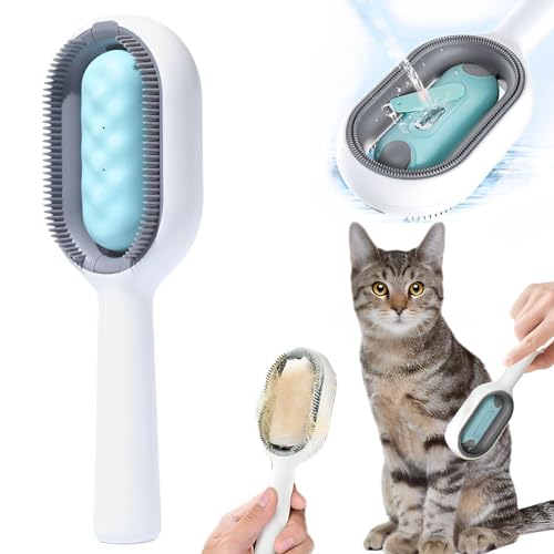 Cat Brush with Water, Sticky Brush for Cats,Pet Hair Brush for Grooming Long & Short Hair Cats Dogs Rabbits, Cat Hair Brush for Clean Massage and Removal of Knots Loose Hair & Mats 2023 Blue