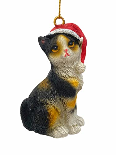 Cat Figurine Christmas Ornaments (Calico)