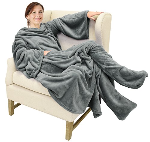 Catalonia Wearable Fleece Blanket with Sleeves - Cozy Comfort