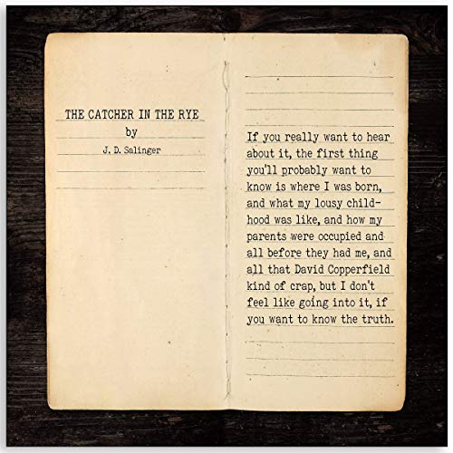 Catcher in the Rye J.D. Salinger Literary Quote Print
