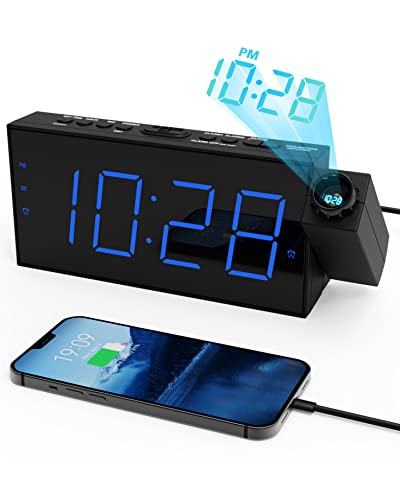 Ceiling Projection Alarm Clock with USB Phone Charging