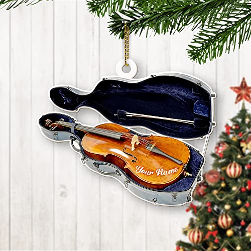 Cello Ornament - 2-Sided Printed Musical Christmas Decoration