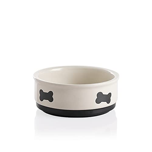 Ceramic Dog Bowls with Bone Pattern