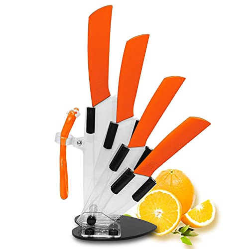 Ceramic Knife Set with Block Stand
