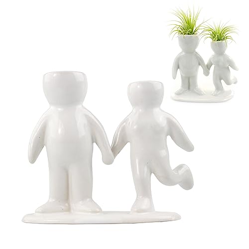Ceramic People Holding Hands Shaped Planter for Air Plants