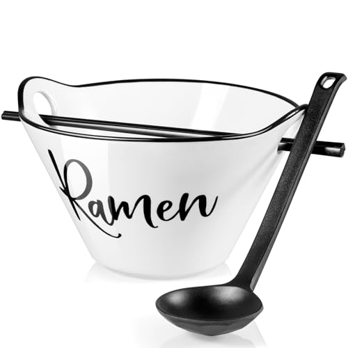 Ceramic Ramen Bowl with Chopsticks and Spoon