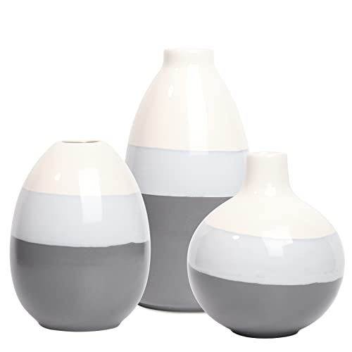 Ceramic Vase 3 Piece Set for Modern Farmhouse Decoration