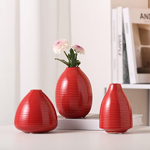 Ceramic Vase Set - Small Vases of 3