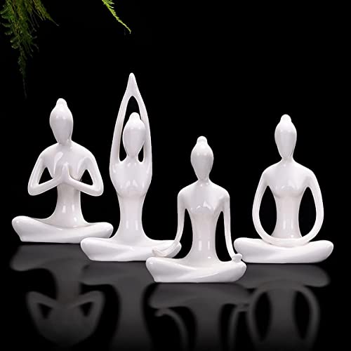 Ceramic Yoga Figurines for Home Decoration - Set of 4