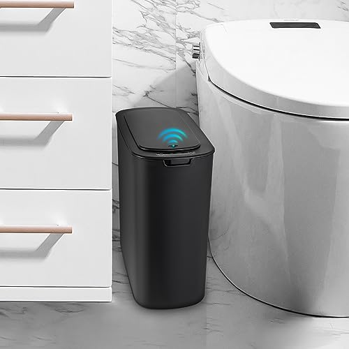 Cesun Automatic Motion Sensor Black Bathroom Trash Can