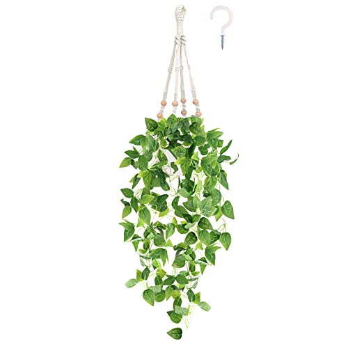 CEWOR Fake Hanging Plant with Pot