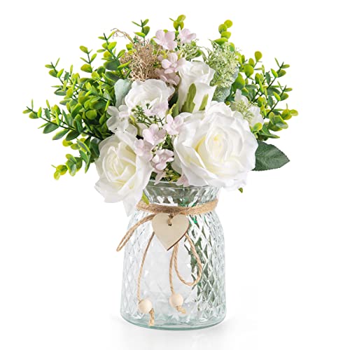 CEWOR Faux Flowers in Vase