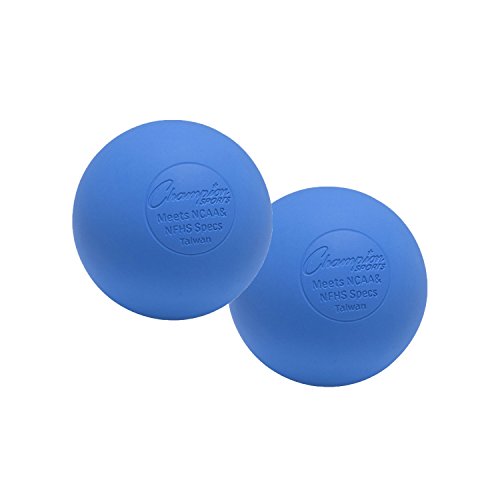 Champion Sports Colored Lacrosse Balls: Blue - Official Size Sporting Goods Equipment - NCAA, NFHS and SEI Certified - 2 Pack