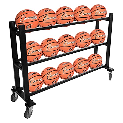 Champion Sports Deluxe Basketball Storage Rack Cart