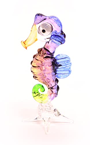 ChangThai Design Tiny 3½" High Purple Seahorse Figurine