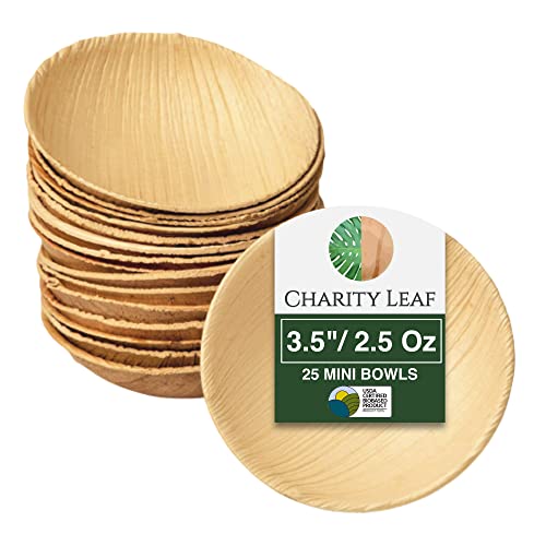 Charity Leaf Disposable Palm Leaf Mini Bowls