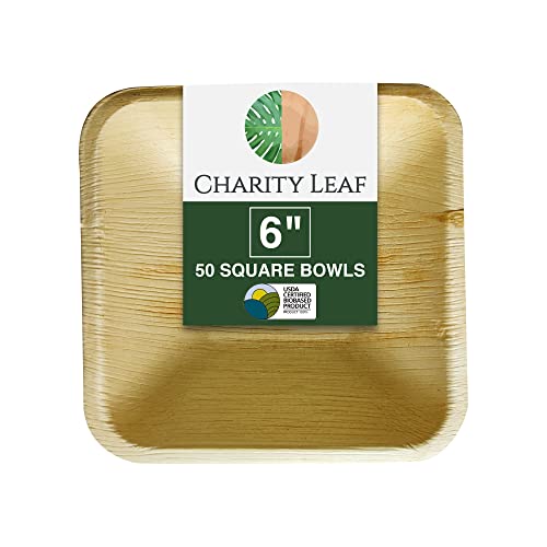 Charity Leaf Disposable Palm Leaf Square Bowl
